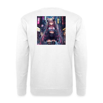 Cyberpunk Streetwear Chat néon - Sweat-shirt Unisexe - blanc - Dos