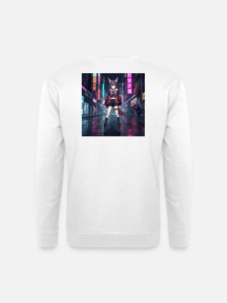 Nachtfuchs im Neonviertel - Unisex Pullover - Weiß