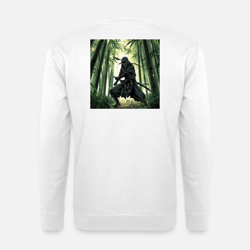 Ninja im Bambuswald - Unisex Pullover - Weiß