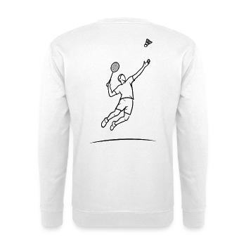 Badminton-Sprungheld - Unisex Pullover - Weiß - Hinten
