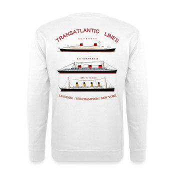 LINER FRANCE NORMANDIE TITANIC Louis RUNEMBERG - Unisex Sweatshirt - white - Back