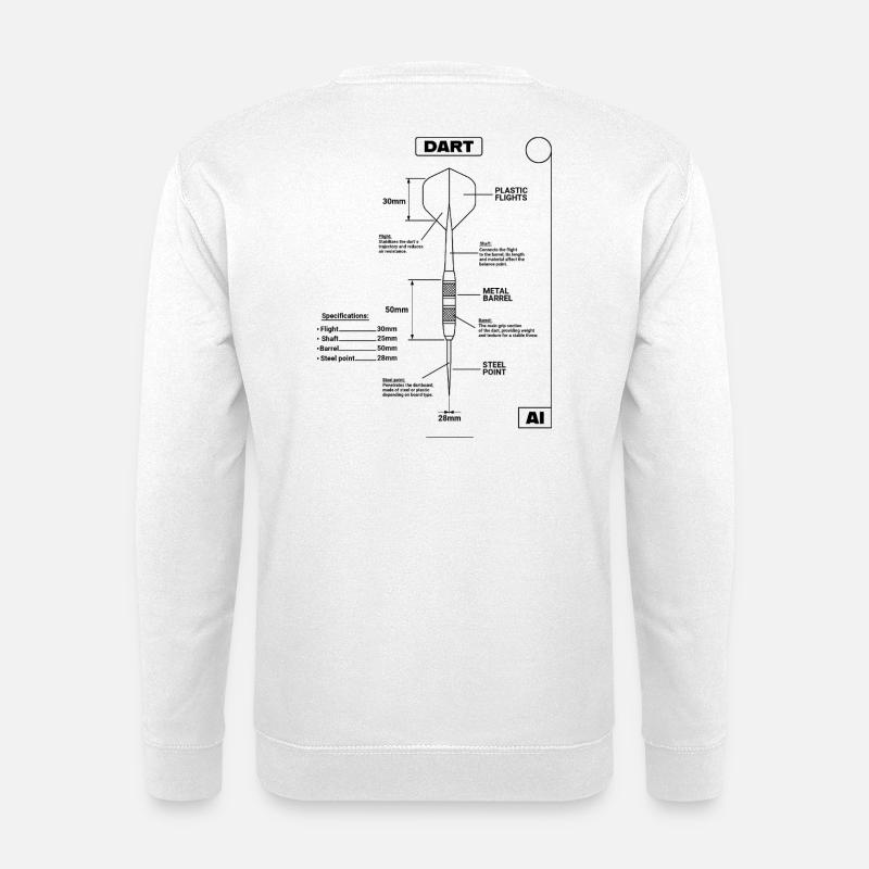 Plan de Fléchettes, Fléchettes - Sweat-shirt Unisexe - blanc