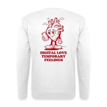 Heart Digital Liebe vorübergehende Gefühle - Unisex Pullover - Weiß - Hinten - Michal (187cm)