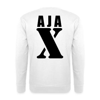 Ajax – First Name Design | Minimal Typography - Unisex Pullover - Weiß - Hinten - Michal (187cm)