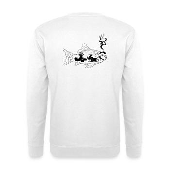 the fish stinks from the head - Unisex Sweatshirt - white - Back