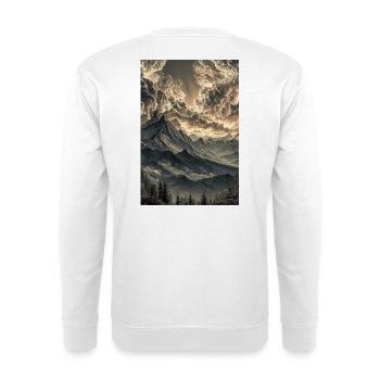 Dramatische Berglandschaft im Dämmerlicht - Unisex Pullover - Weiß - Hinten