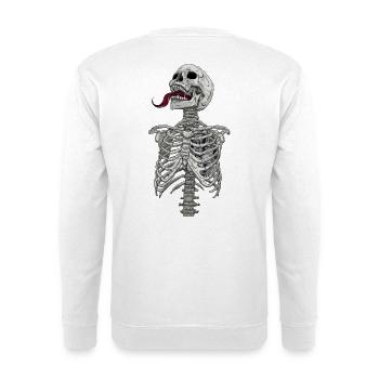 Skelett Motor Herz ohne Hintergrund - Unisex Pullover - Weiß - Hinten