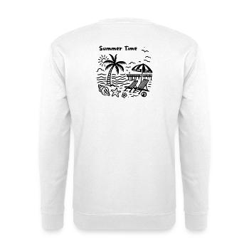 Palmenstrand Pier - Sommerdesign - Unisex Pullover - Weiß - Hinten