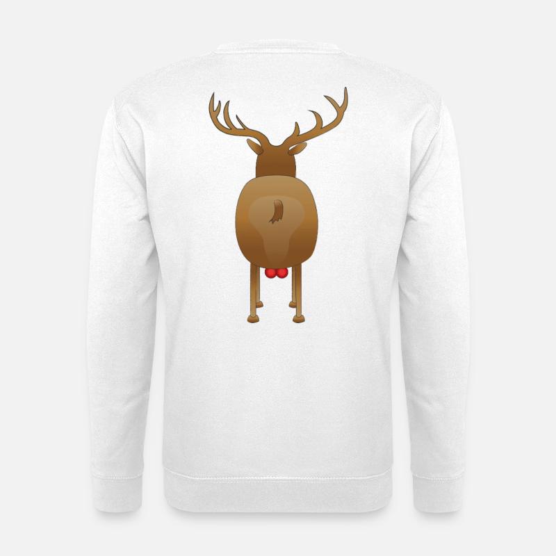 Platzhirsch von hinten - Unisex Pullover - Weiß