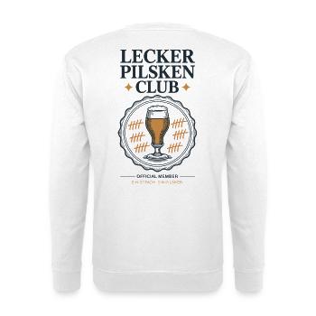 Bier Lecker Pilsken Club Ruhrpott Pils Bierchen - Unisex Pullover - Weiß - Hinten - Michal (187cm)