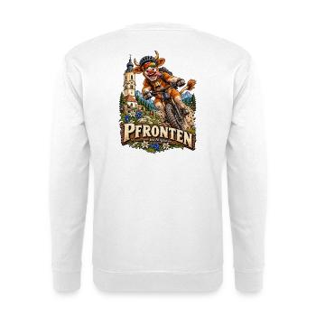 Pfronten - Kuhbiker im Allgäu - Unisex Pullover - Weiß - Hinten - Michal (187cm)
