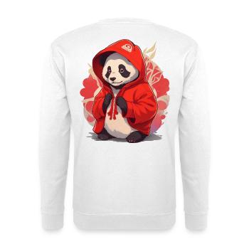 Panda mit Hoody - Unisex Pullover - Weiß - Hinten - Michal (187cm)