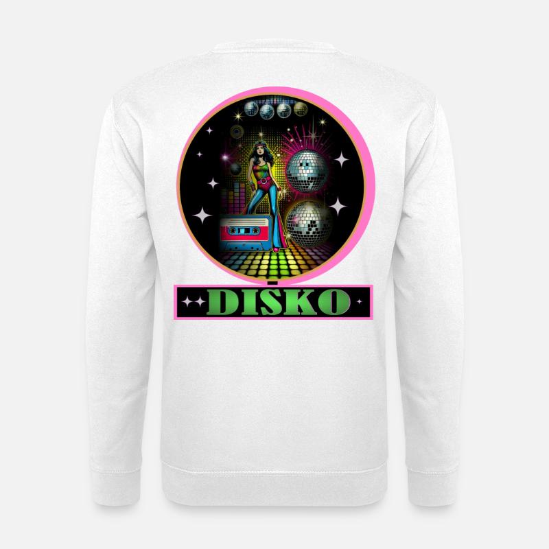 Disco Diva Neon Glitzerkugeln - Unisex Pullover - Weiß