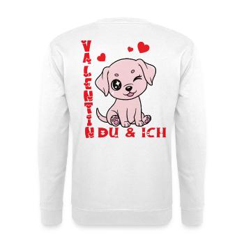 Süßer Hund Valentinstag – Partner Geschenk t-shirt - Unisex Pullover - Weiß - Hinten