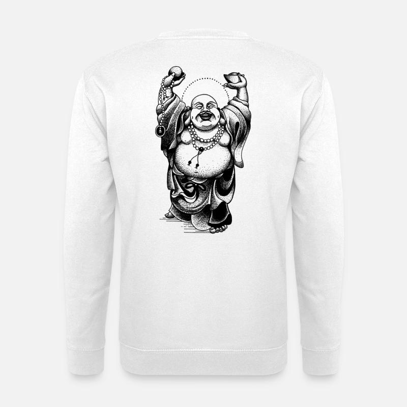 Happy Buddha - Unisex Pullover - Weiß