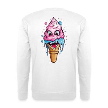 Verspieltes Eistopping-Motiv für Kinder - Unisex Pullover - Weiß - Hinten