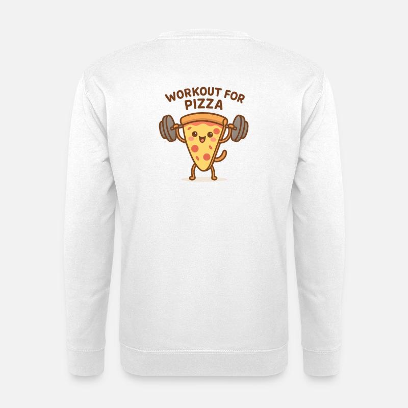 Pizza Workout Motivationschuhu - Unisex Pullover - Weiß