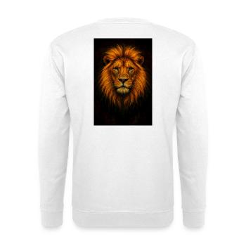 Majestätischer Löwenkopf im Kunststil - Unisex Pullover - Weiß - Hinten