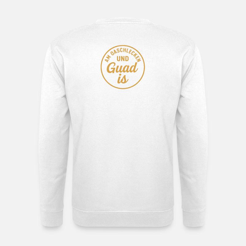 Guud is Dialect Round Badge - Unisex Sweatshirt - white