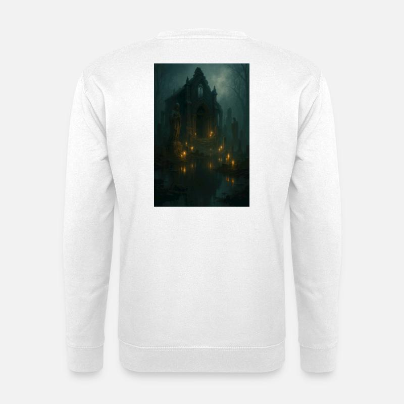 Gothic ruin by moonlight - Unisex Sweatshirt - white