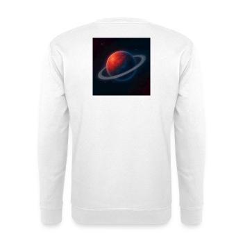 Red PlanetBlue with Rings - Unisex Sweatshirt - white - Back
