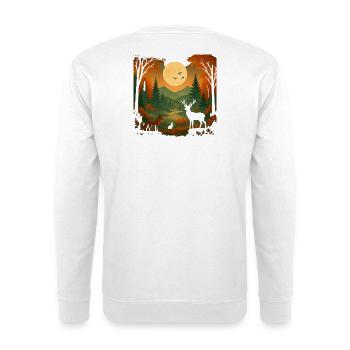 Mondlicht über dem Herbstwald - Unisex Pullover - Weiß - Hinten