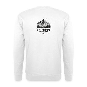 Mountain Therapy – Vintage Mountain Hiking Design  - Unisex Pullover - Weiß - Hinten