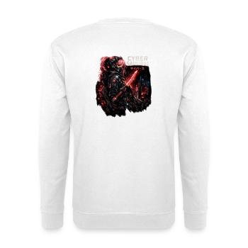Cyber Samurai Neon Klinge - Unisex Pullover - Weiß - Hinten - Michal (187cm)