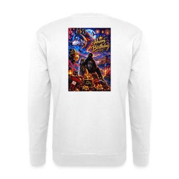 Luminous Birthday Wolf Night Scene - Unisex Sweatshirt - white - Back