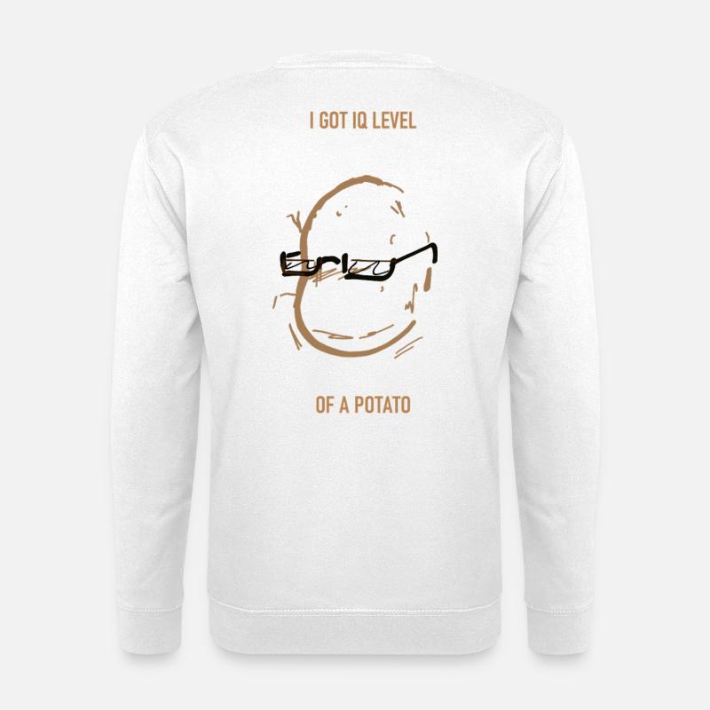 Funny potato low IQ - Unisex Sweatshirt - white