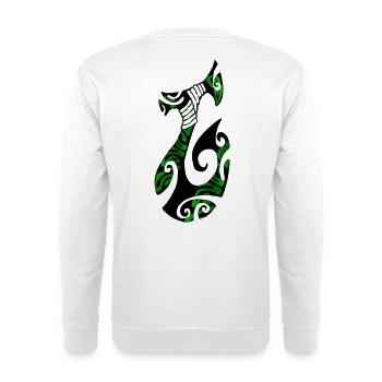 MATAU - Black (polynesian Hook) - Unisex Sweatshirt - white - Back