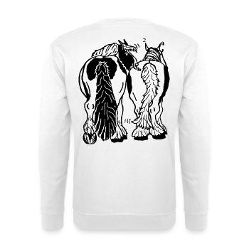 Drôle de bricoleur de derrière, à cheval - Sweat-shirt Unisexe - blanc - Dos