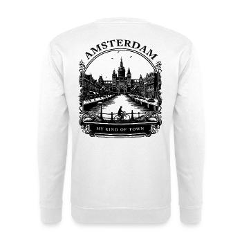 AMSTERDAM chemise design caligraphic - Sweat-shirt Unisexe - blanc - Dos