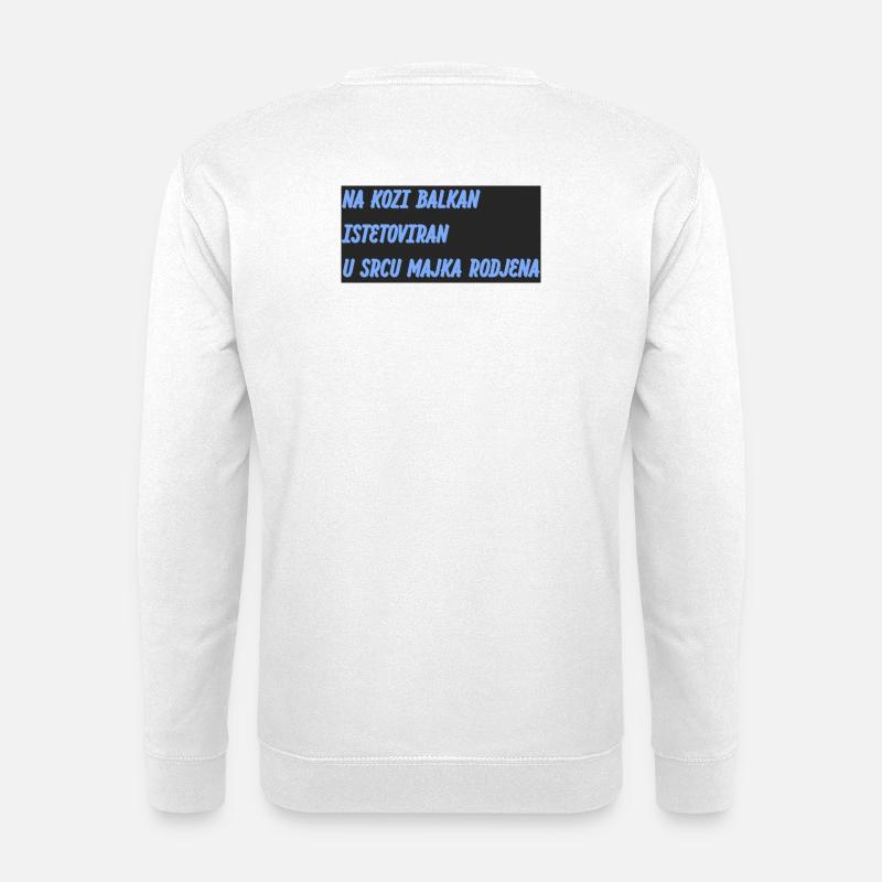 Balkan slogan in blue on black - Unisex Sweatshirt - white