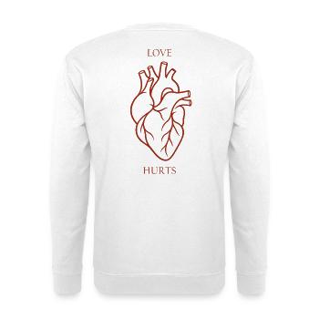 Red Heart liebt Schmerz - Unisex Pullover - Weiß - Hinten - Michal (187cm)