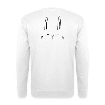 Idée cadeau visage de lapin lapin - Sweat-shirt Unisexe - blanc - Dos