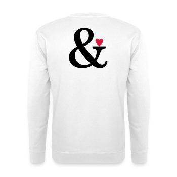 Ampersand Herz - Liebe Geschenk Zeichen der Liebe - Unisex Pullover - Weiß - Hinten