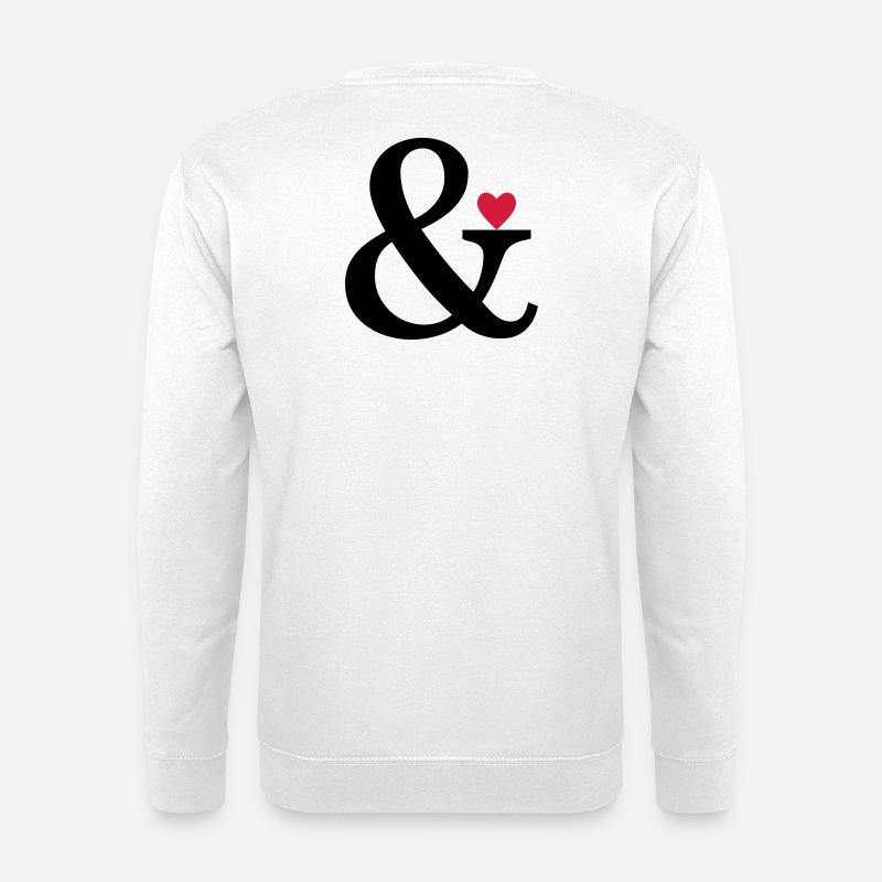 Ampersand Herz - Liebe Geschenk Zeichen der Liebe - Unisex Pullover - Weiß