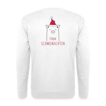 Joyeux Noël je Schweinachten truie de cochon - Sweat-shirt Unisexe - blanc - Dos