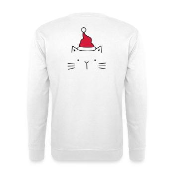 Cat Santa Claus Christmas hat Christmas - Unisex Sweatshirt - white - Back
