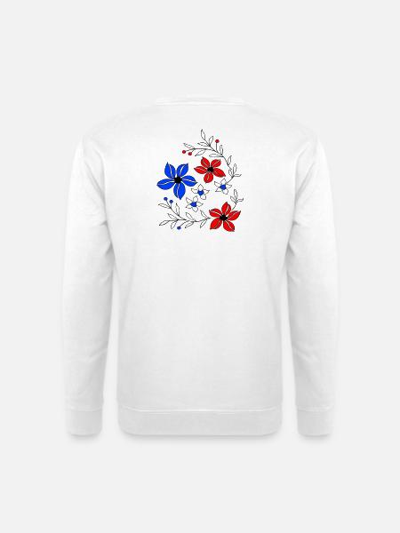 Blumenranke, Ornament - Unisex Pullover - Weiß