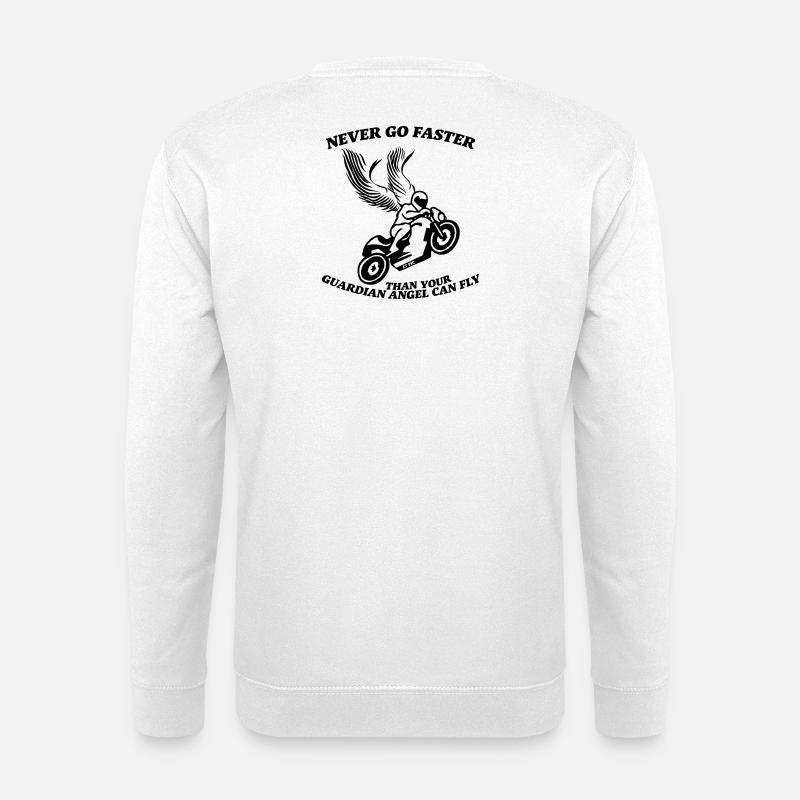 Fahre nie schneller als dein Schutzengel - Unisex Pullover - Weiß