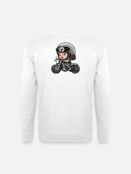 bébé motard, futur motard, baby biker - Sweat-shirt Unisexe - blanc