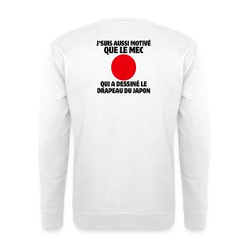 motivé, paresseux, fatigué - Sweat-shirt Unisexe - blanc - Dos
