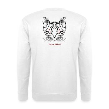 Katze, feine Miez - Unisex Pullover - Weiß - Hinten