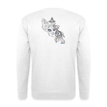 Visages de chien et de fille - Sweat-shirt Unisexe - blanc - Dos