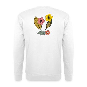 Autumn floral, Hibiskus - Unisex Pullover - Weiß - Hinten