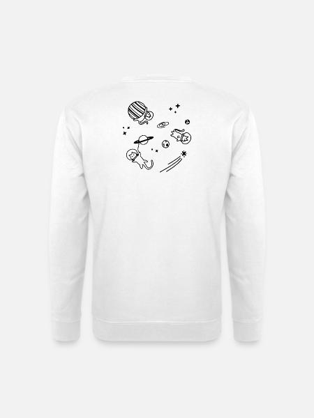 Cats Universe | Katzen Universum | Skizze Line Art - Unisex Pullover - Weiß