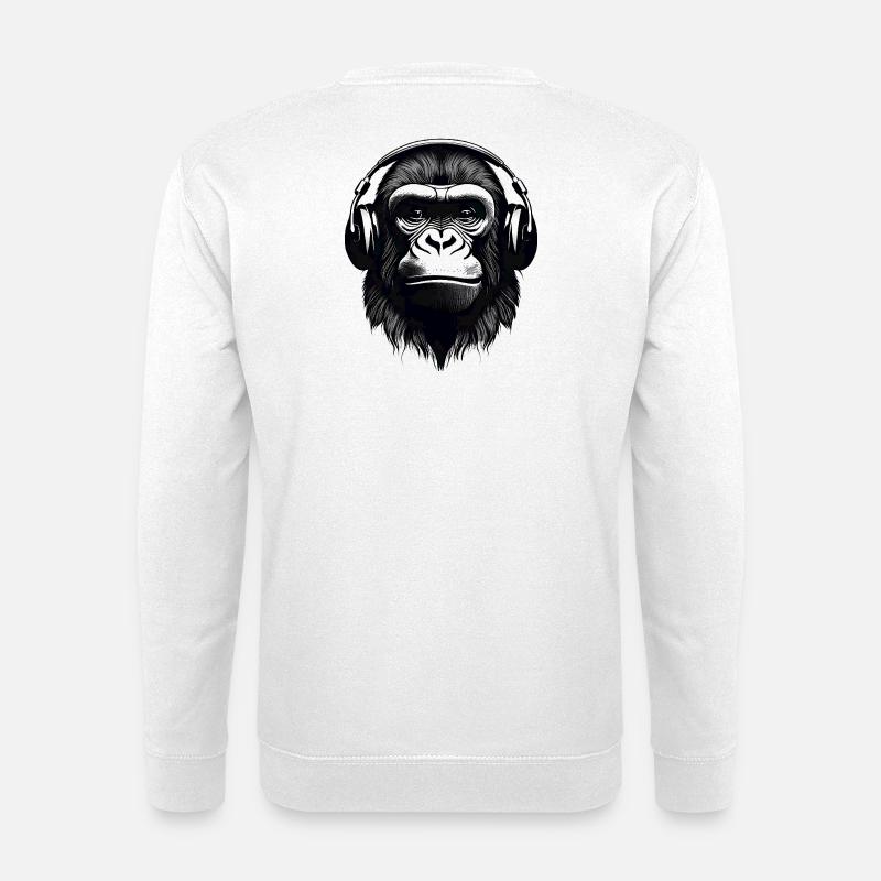 gorilla, primate, monkey - Unisex Sweatshirt - white