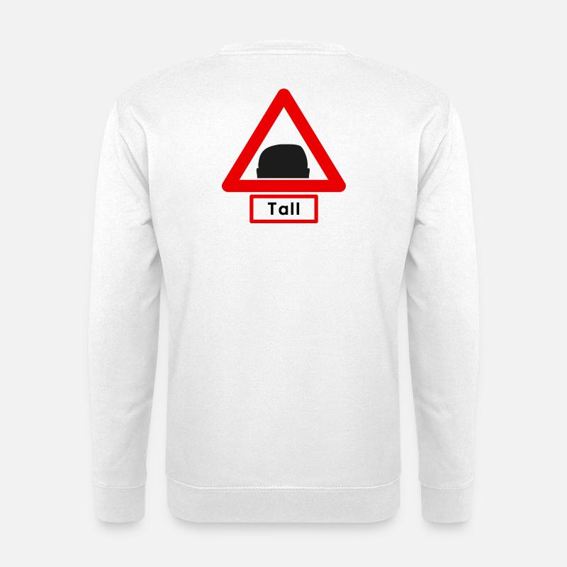 Warning: Tall! Head symbol 🚧 - Unisex Sweatshirt - white